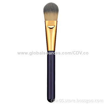 Foundation Makeup Brushes, Made of Wooden Handle and Aluminum Ferrule, with Tricolor Synthetic Hair